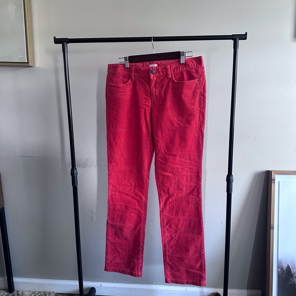 J. Crew Pants - J.Crew Straight and Narrow Red/Orange Corduroy Pants SZ 10 Straight Boot Cut
